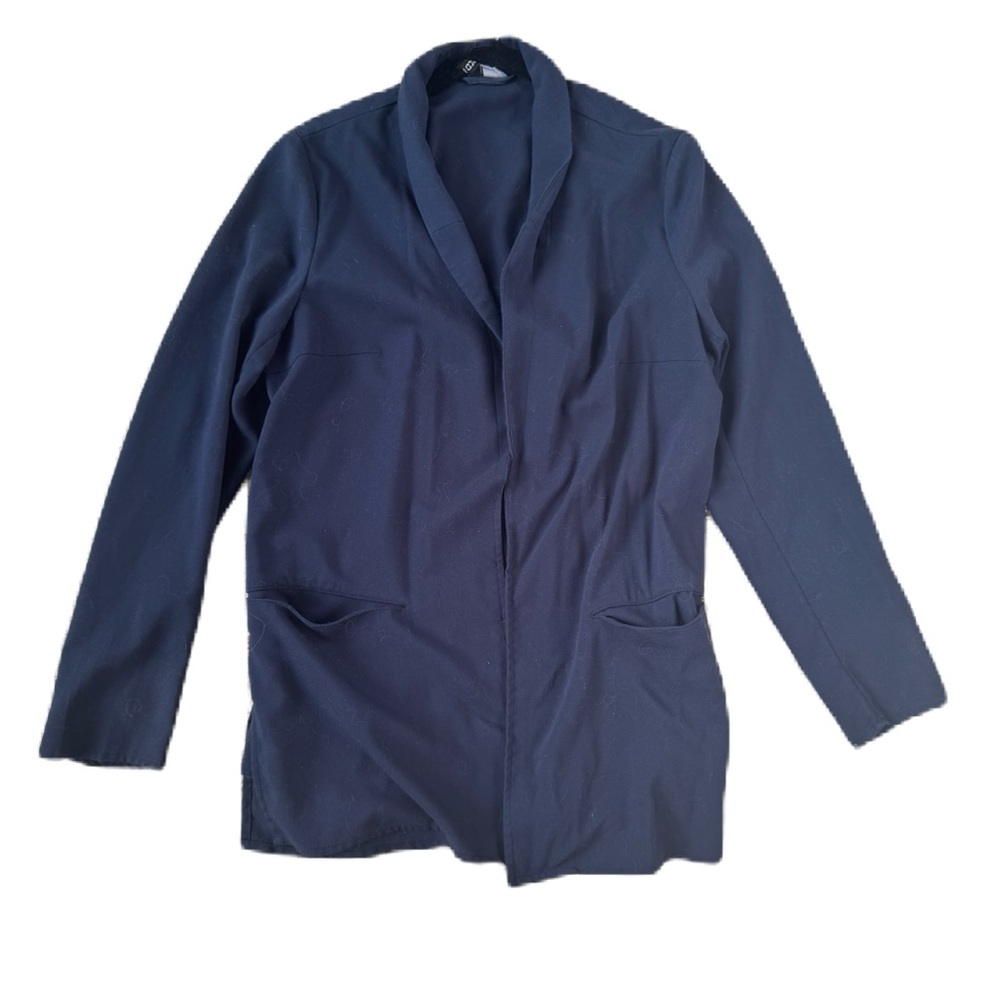 Divided H&M Navy Blue Open Front Blazer Size 12 Women's Long Sleeve Business